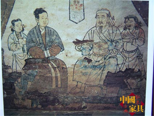 1元墓壁畫&mdash;&mdash;對座圖 (2)